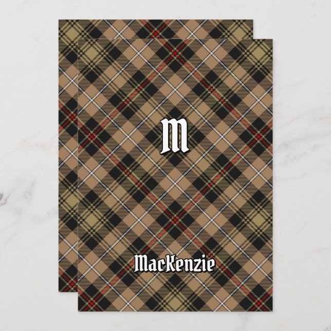 Clan MacKenzie Hunting Brown Tartan Invitation (Front/Back)