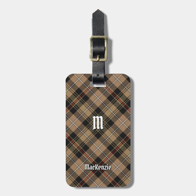 Clan MacKenzie Hunting Brown Tartan Luggage Tag (Front Vertical)
