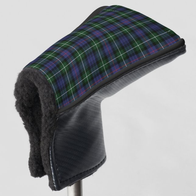 Clan MacKenzie Plaid Green Purple Check Tartan Golf Head Cover (3/4 Front)