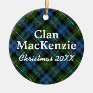 Clan MacKenzie Scottish Tartan Ceramic Tree Decoration