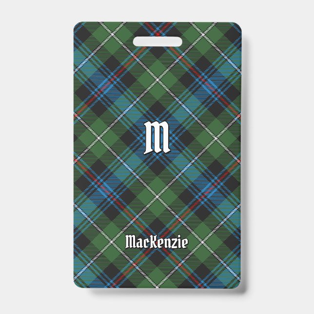 Clan MacKenzie Tartan Badge ID Badge (Front)