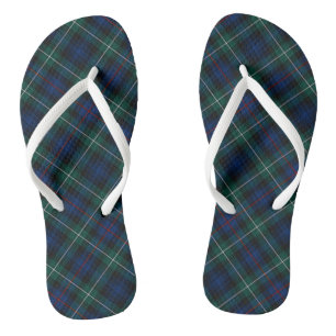 Clan Mackenzie Tartan Blue and Green Plaid Thongs