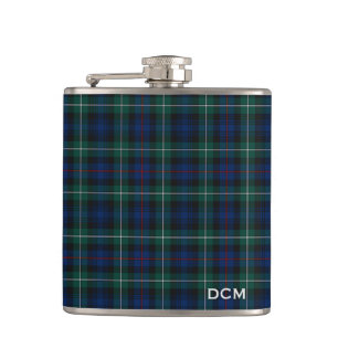 Clan Mackenzie Tartan Monogram Hip Flask