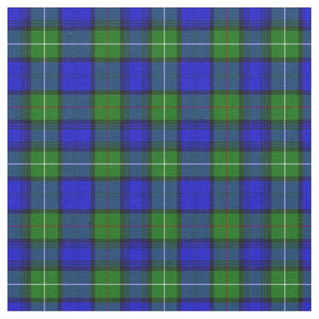 Clan Mackenzie Tartan Pattern Fabric (Close Up)