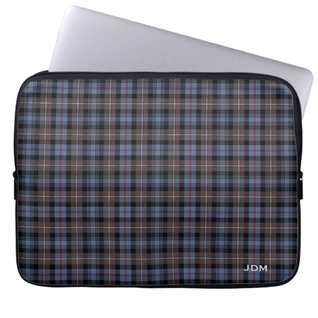 Clan Mackenzie Tartan Reproduction Plaid Monogram Laptop Sleeve (Front)