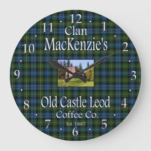 Clan MacKenzie's Old Castle Leod Coffee Co. Large Clock