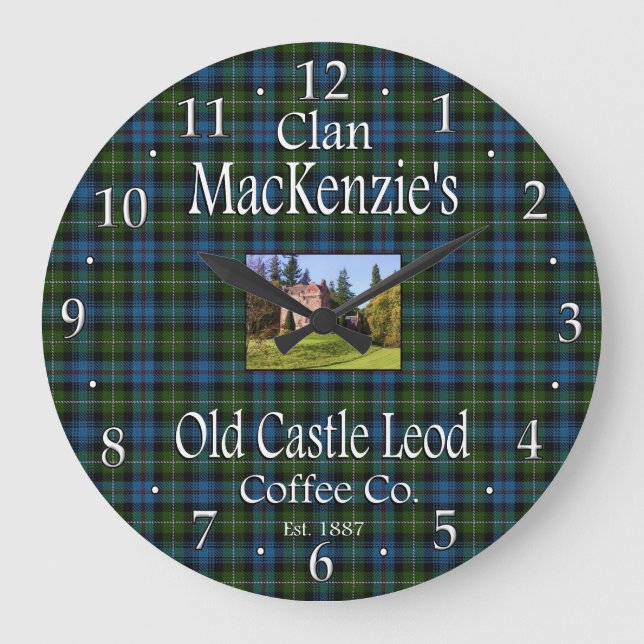 Clan MacKenzie's Old Castle Leod Coffee Co. Large Clock (Front)