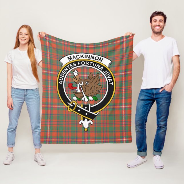 Clan MacKinnon Ancient Tartan Plaid Fleece Blanket (In Situ)