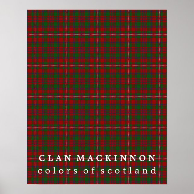 Clan MacKinnon Colours of Scotland Tartan Poster (Front)