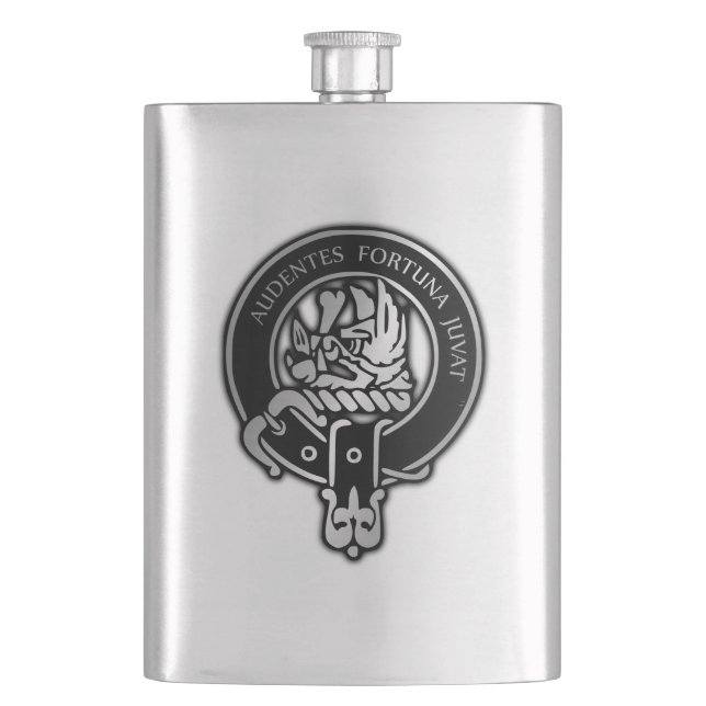 Clan MacKinnon Crest Hip Flask (Front)