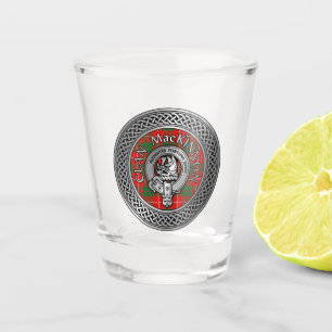 Clan MacKinnon Crest & Tartan Knot Shot Glass
