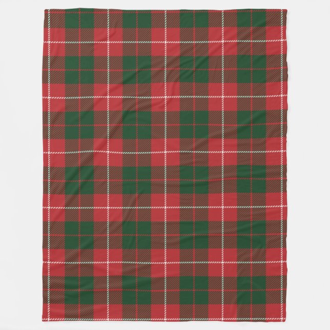 Clan MacKinnon Plaid Tartan Red Green Check Fleece Blanket (Front)