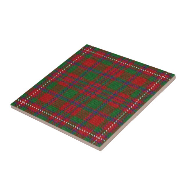 Clan MacKinnon Scottish Expressions Tartan Ceramic Tile (Side)