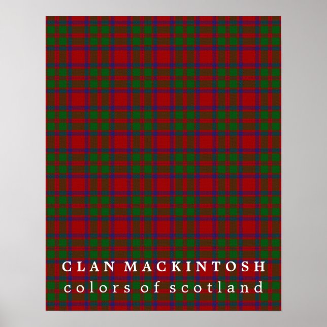 Clan MacKintosh Colours of Scotland Tartan Poster (Front)