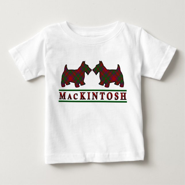 Clan MacKintosh Scottie Dogs Scottish Clan Tartan Baby T-Shirt (Front)