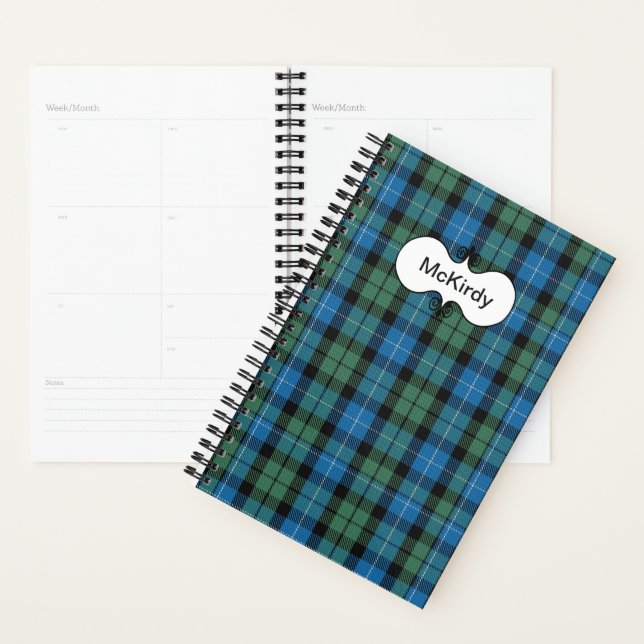 Clan MacKirdy Tartan Plaid Planner (Display)