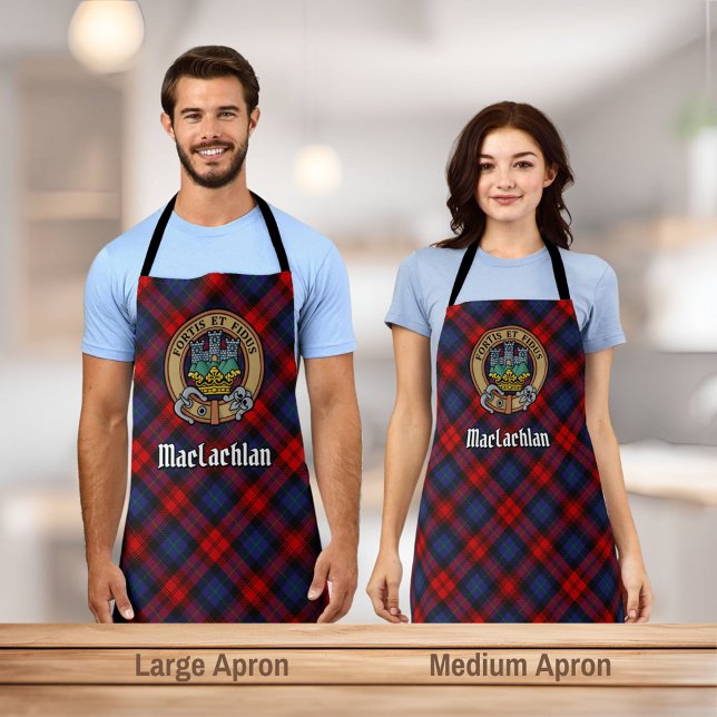 Clan MacLachlan Crest over Tartan Apron (Creator Uploaded)