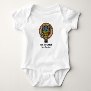 Clan MacLachlan Crest over Tartan Baby Bodysuit