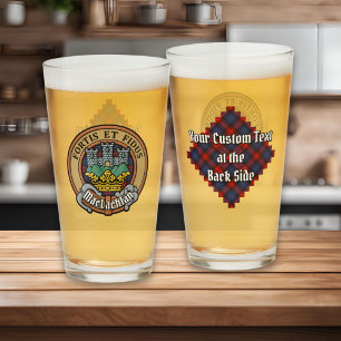 Clan MacLachlan Crest over Tartan Glass