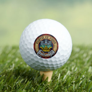 Clan MacLachlan Crest over Tartan Golf Balls