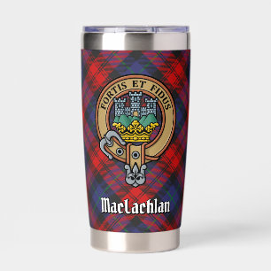 Clan MacLachlan Crest over Tartan Insulated Tumbler