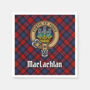 Clan MacLachlan Crest over Tartan Napkin