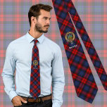 Clan MacLachlan Crest over Tartan Tie<br><div class="desc">Clan MacLachlan crest badge surrounded by a strap and buckle over tartan background. Custom text.</div>