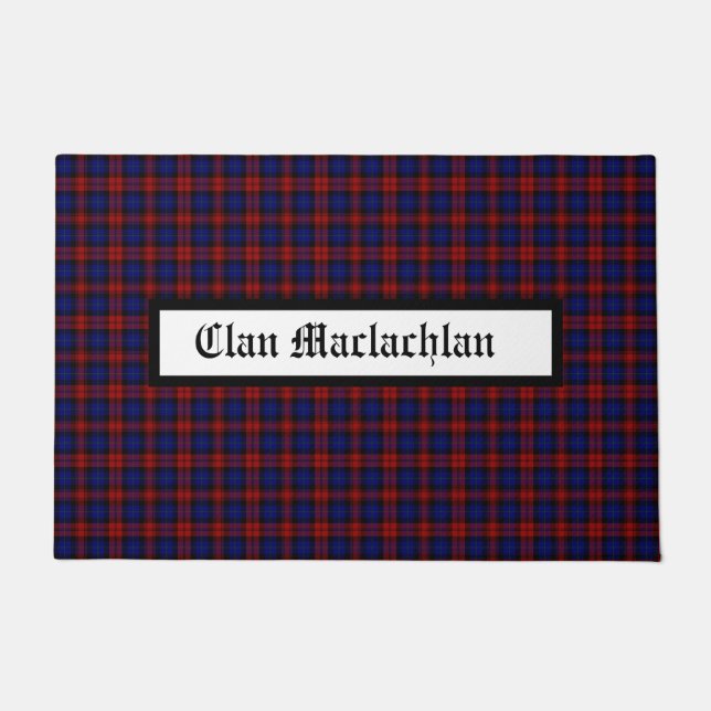 Clan Maclachlan Modern Tartan Customisable Doormat (Front)