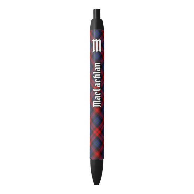 Clan MacLachlan Tartan Black Ink Pen (Front Vertical)