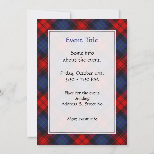 Clan MacLachlan Tartan Invitation (Back)