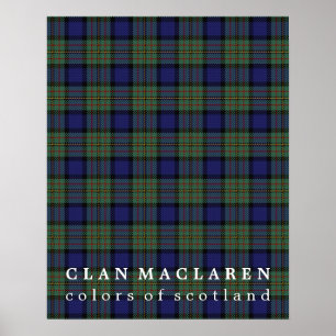Clan MacLaren Colours of Scotland Tartan Poster