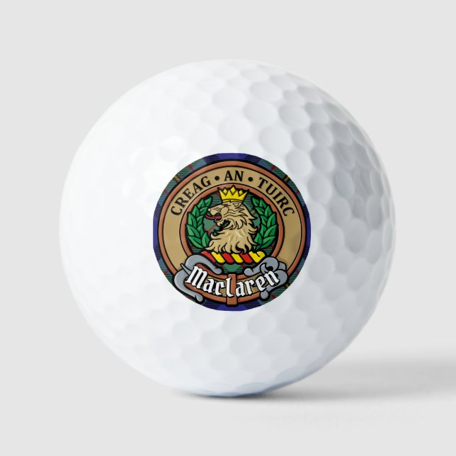 Clan MacLaren Crest over Tartan Golf Balls (Front)