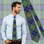 Clan MacLaren Crest over Tartan Tie<br><div class="desc">Clan MacLaren crest badge surrounded by a strap and buckle over tartan background. Custom text.</div>