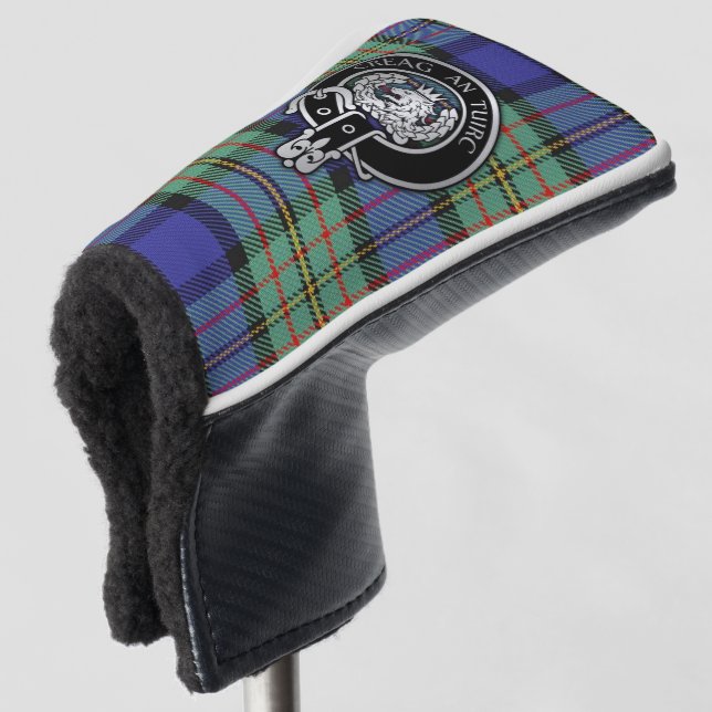 Clan MacLaren Crest & Tartan Golf Head Cover (3/4 Front)