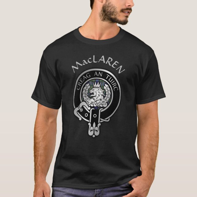 Clan MacLaren Crest & Tartan T-Shirt (Front)