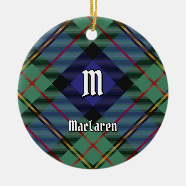 Clan MacLaren Tartan Ceramic Ornament (Front)