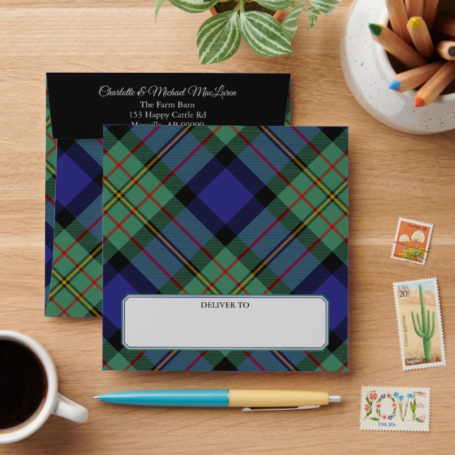 Clan MacLaren Tartan Envelope (Desk)