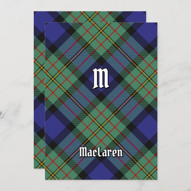 Clan MacLaren Tartan Invitation (Front/Back)