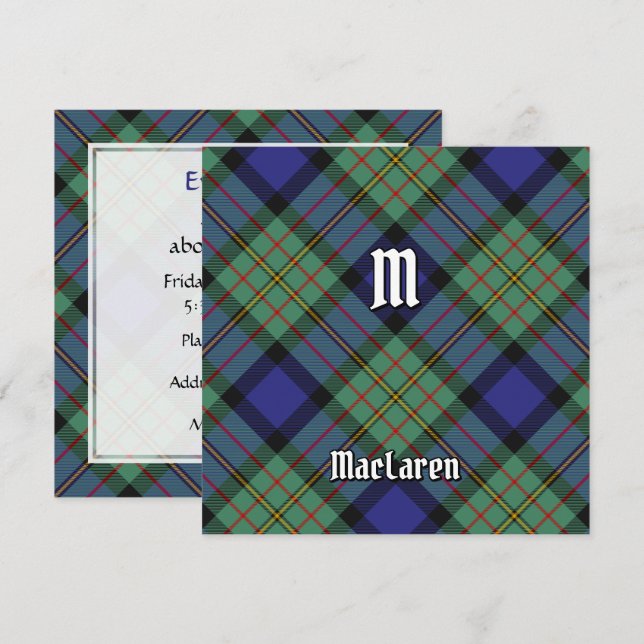 Clan MacLaren Tartan Invitation (Front/Back)