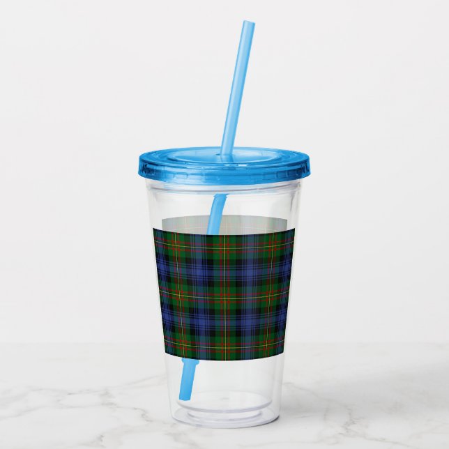 Clan MacLaren Tartan Plaid Acrylic Tumbler (Back)