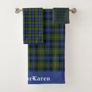 Clan MacLaren Tartan Plaid  Customisable  Bath Towel Set