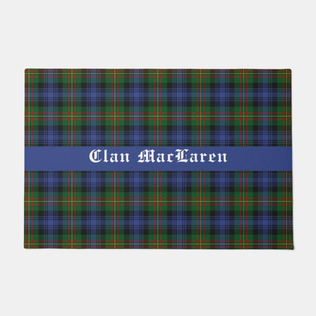 Clan MacLaren Tartan Plaid  Customisable Doormat (Front)