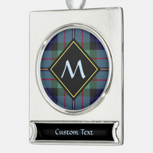 Clan MacLaren Tartan Silver Plated Banner Ornament