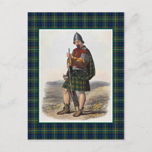 Clan MacLaren Vintage Illustration Tartan Frame Postcard