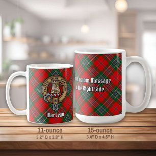 Clan MacLean Crest over Tartan Coffee Mug