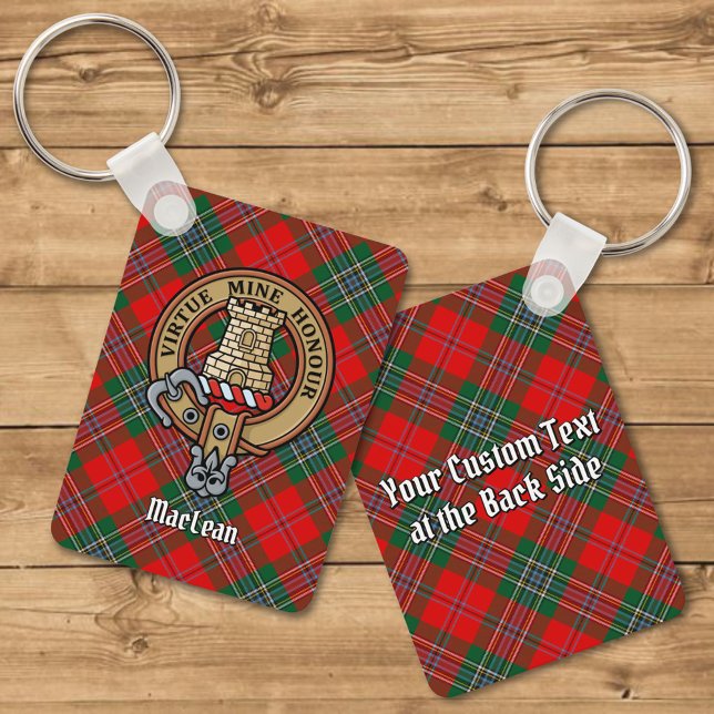 Clan MacLean Crest over Tartan Key Ring (Creator Uploaded)
