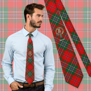 Clan MacLean Crest over Tartan Tie