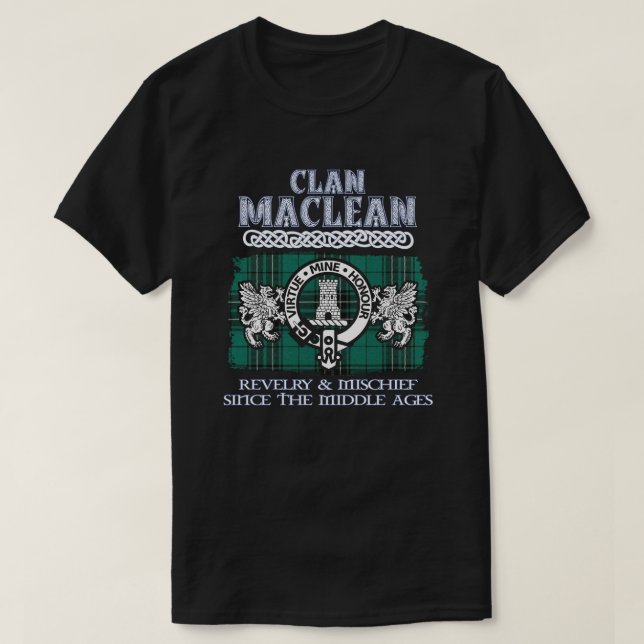 Clan Maclean crest Scottish clans Scottish surname T-Shirt (Design Front)
