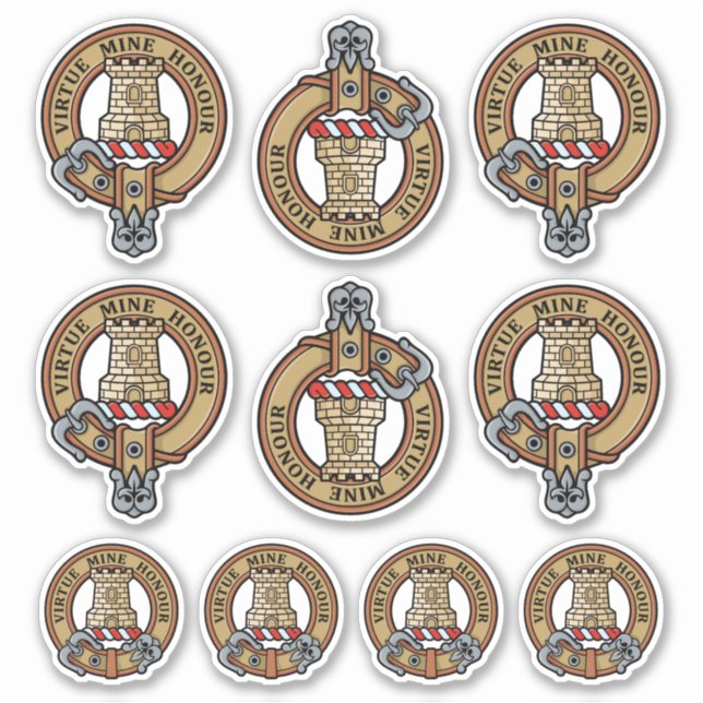 Clan MacLean Crest Sticker Set (Front)