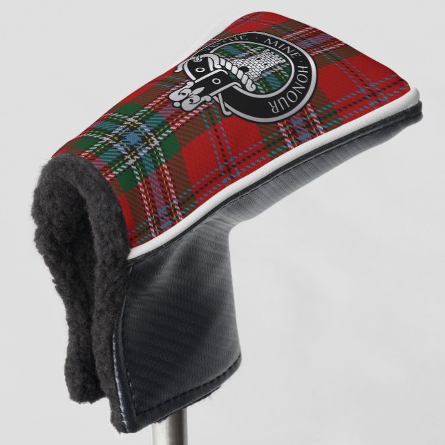 Clan MacLean Crest & Tartan Golf Head Cover (3/4 Front)